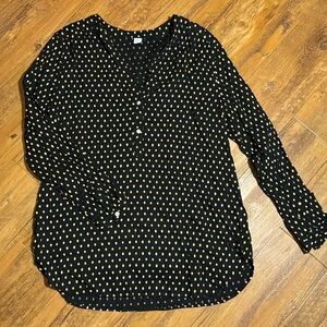 Black dot print blouse / tunic top